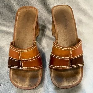 Sunflowers - Brown/Tan wedge sandals